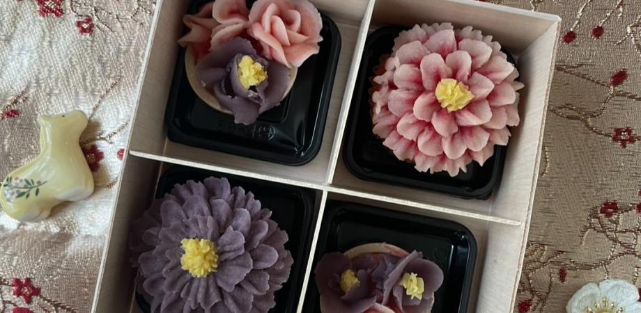 餡子のお花絞り 最中バージョン【カフェで体験できるワークショップ、イベント情報】