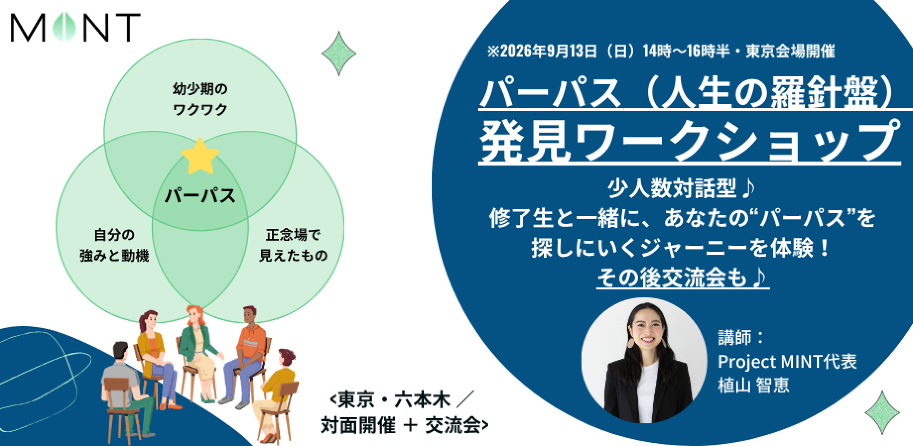 【東京・六本木 ／ 対面開催】自分のパーパス（目的・存在意義）の言語化プチ体験クラス　～自己革新コース第13期生募集中～