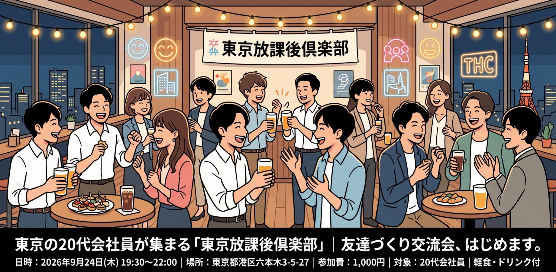 東京の20代会社員が集まる「東京放課後倶楽部」｜友達づくり交流会、はじめます。