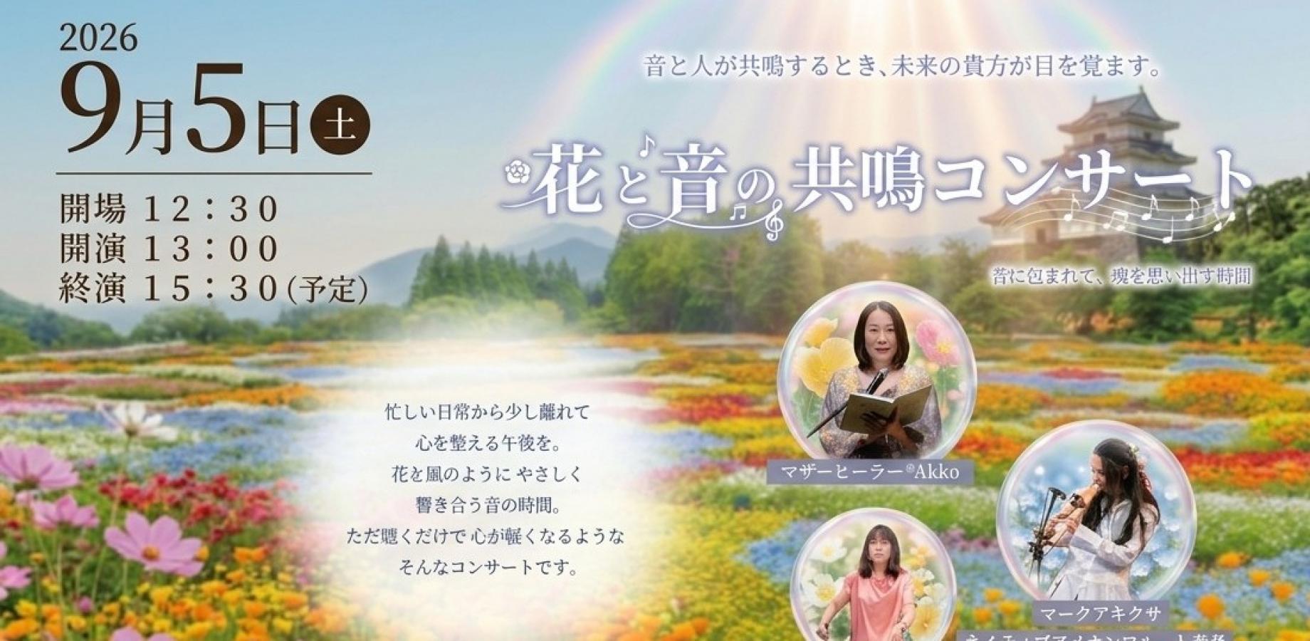 花と音の共鳴コンサート～音に包まれて魂を思い出す～