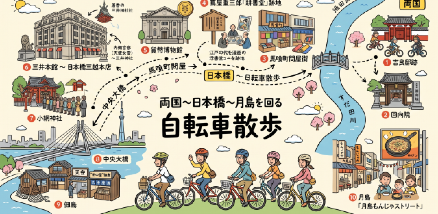 建築・マネー・もんじゃ！吉良邸・日本橋・月島もんじゃポタリング
