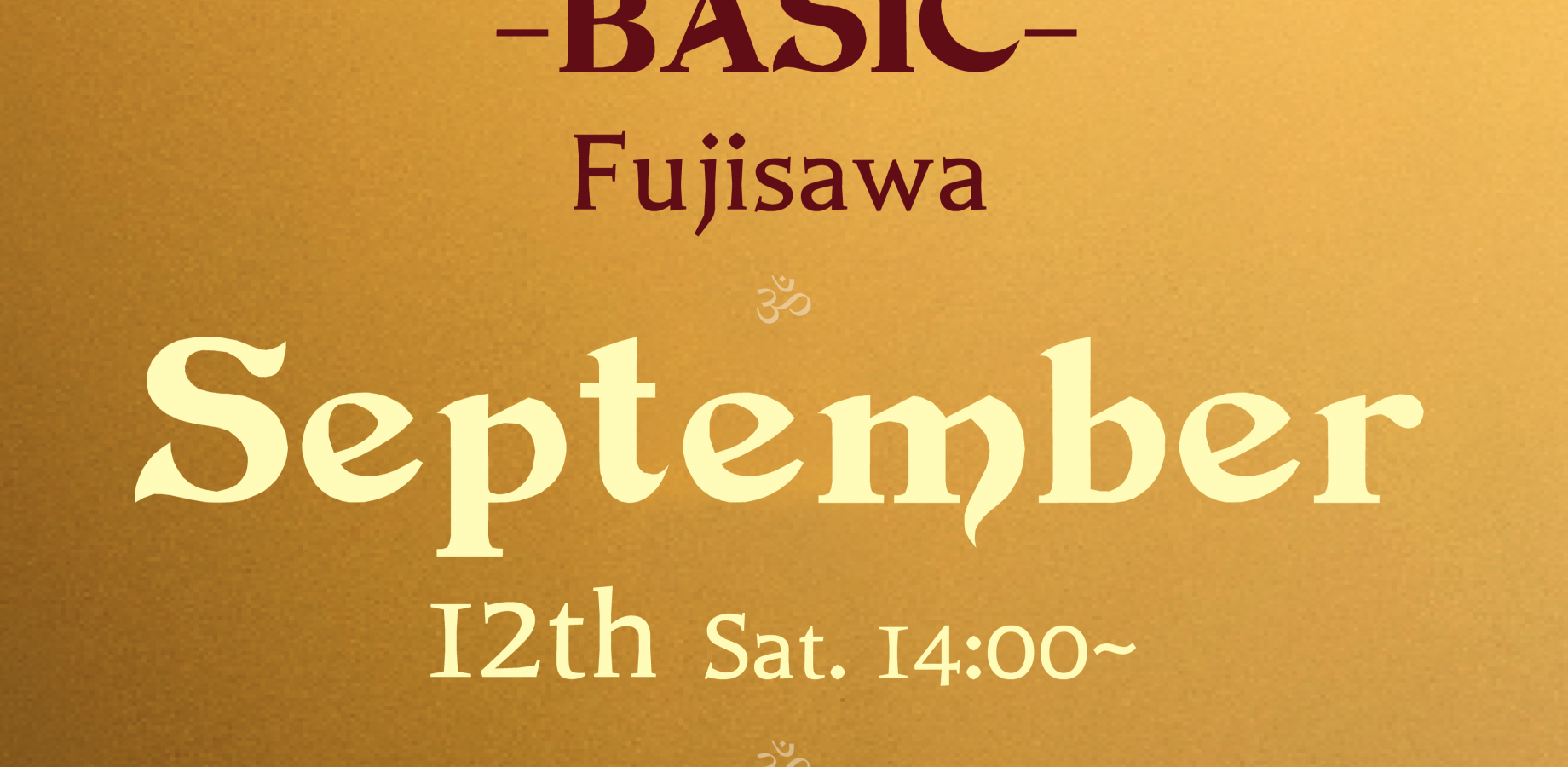 【FUJISAWA】2026.9.12 Sat.