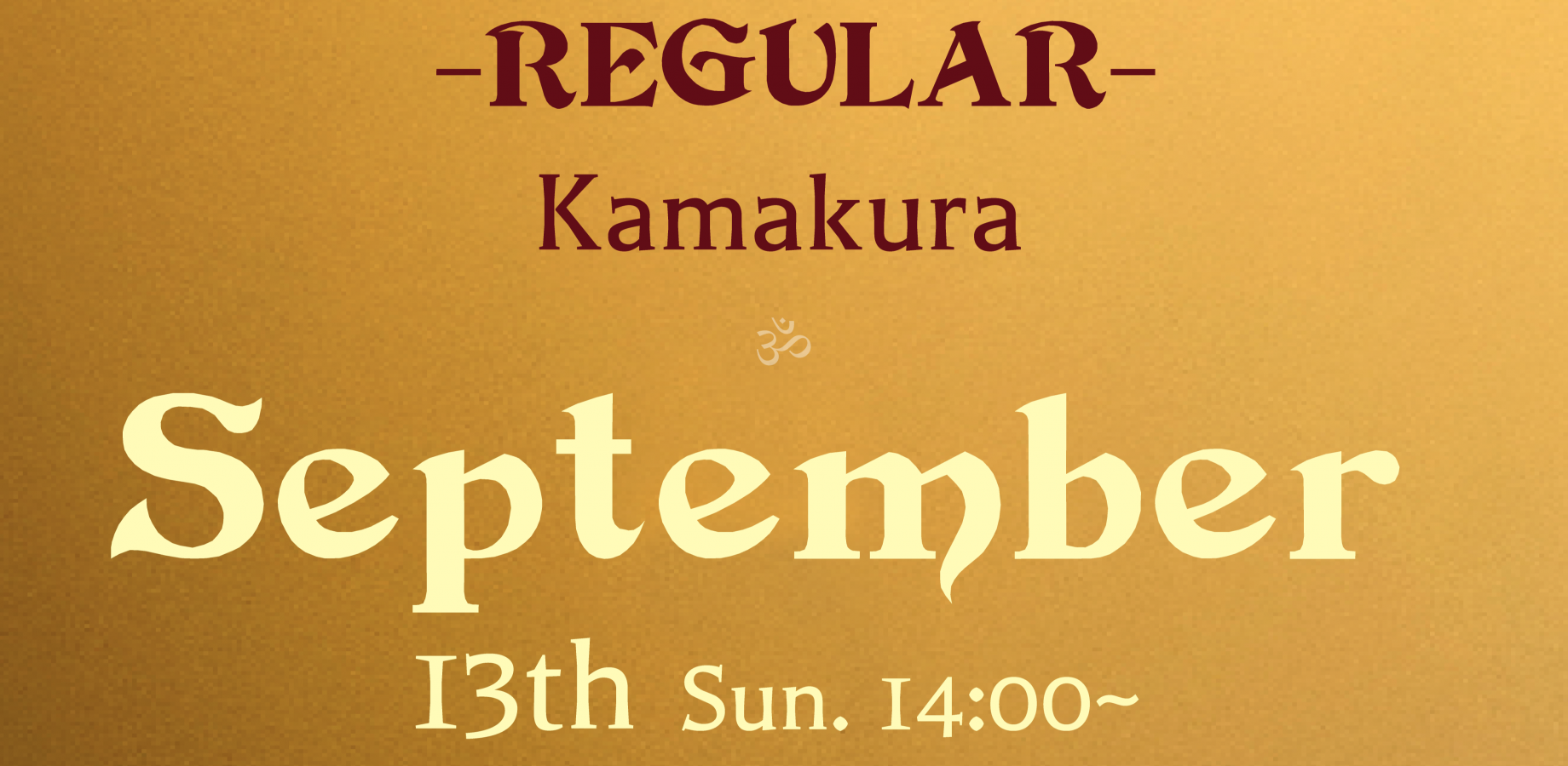 【KAMAKURA】2026.9.13 Sun.
