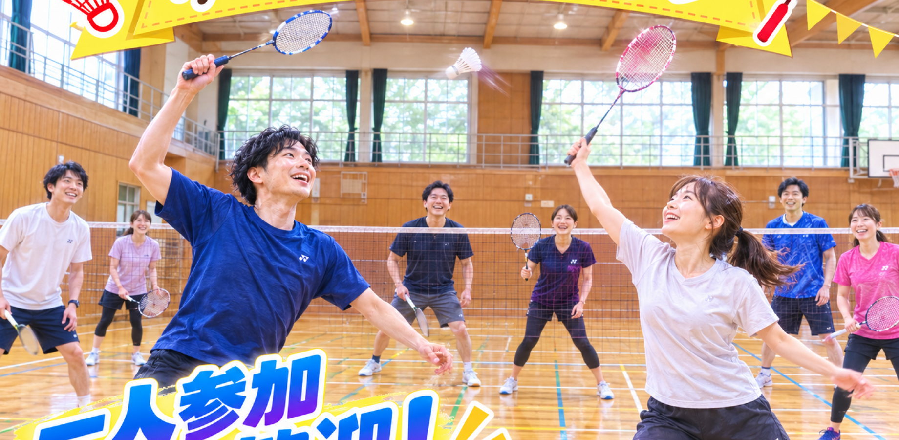 【9/24(木)まもり山】平日夜にゆる～くラリーを繋ごう🏸 社会人エンジョイバドミントン交流会✨