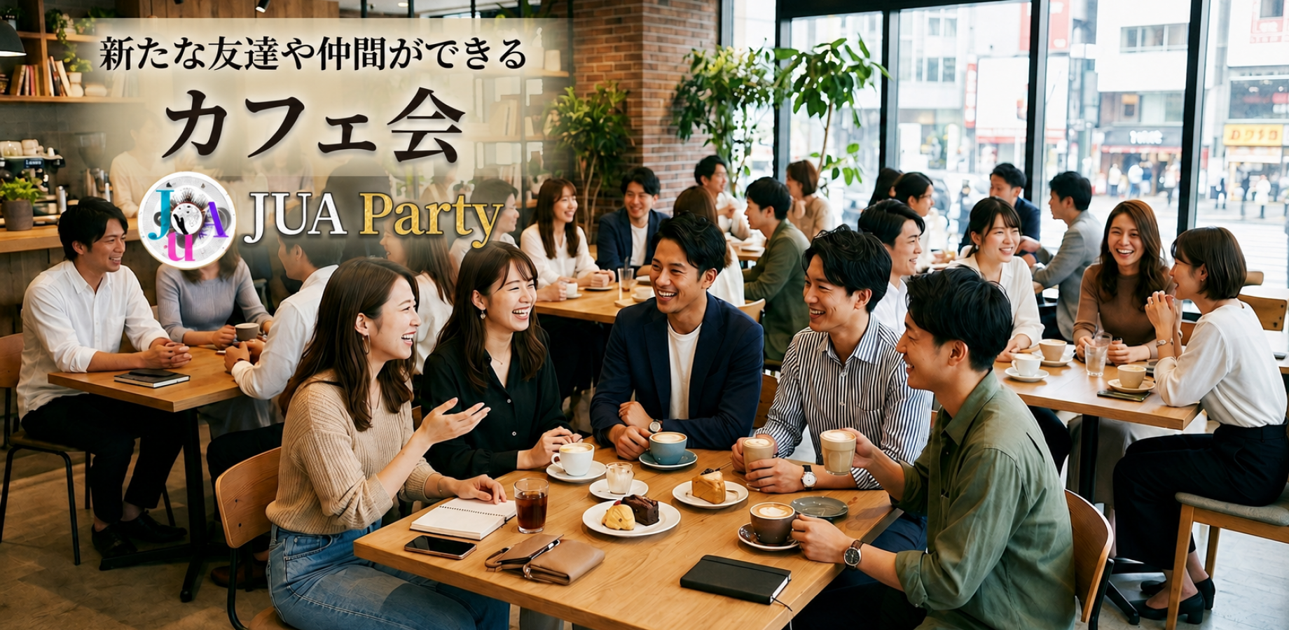 【新宿駅徒歩3分】今話題の「カフェ会」で新しい出会いを！🍰 ドリンク＆ミニスイーツ付きのゆる〜い交流イベント/ワンダープラス/Wonder+/Jua Party