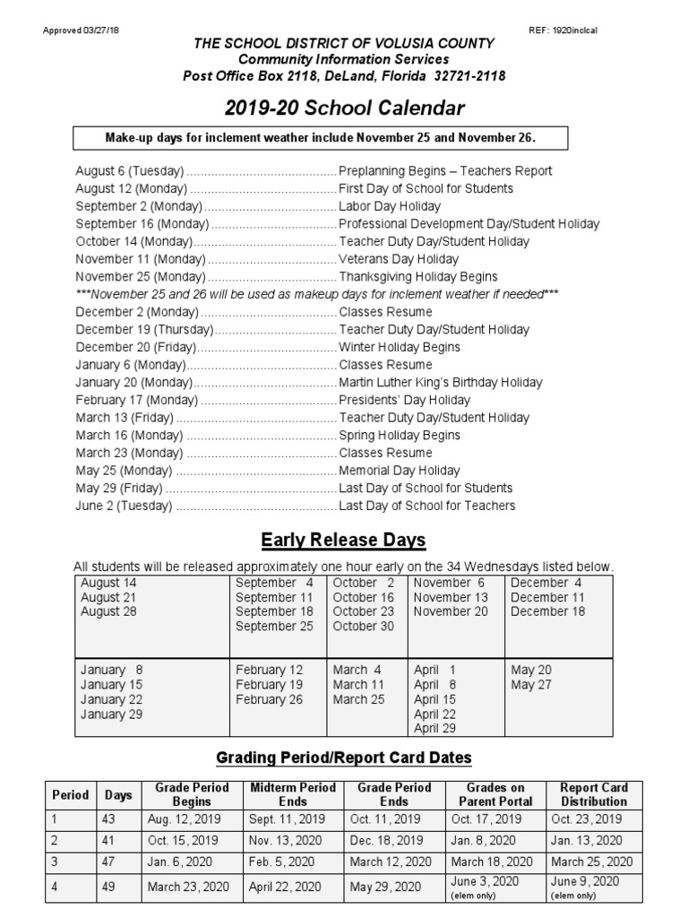 Volusia County Public School Calendar 2012 2013 Pdf | Peatix